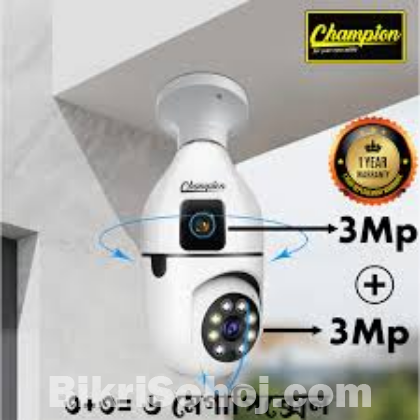 Champion Double Lens PTZ Bulb Wifi IP Camera